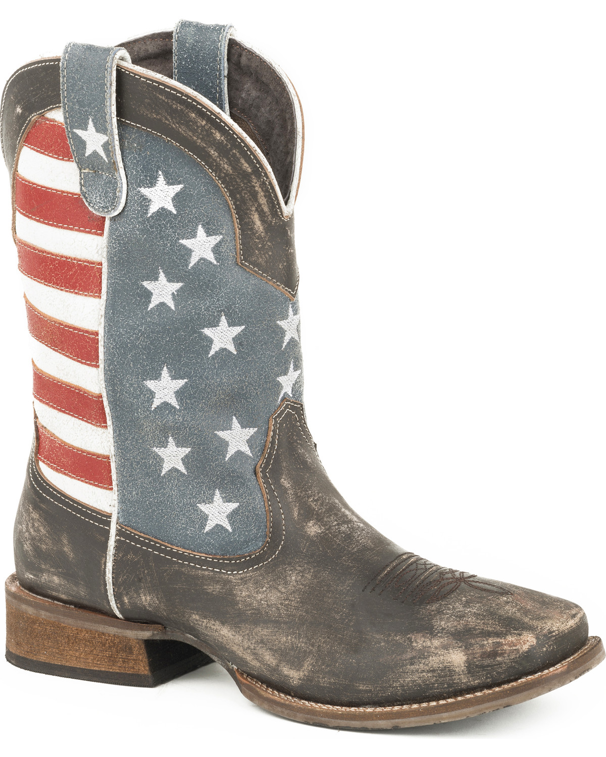 Roper Men's American Flag Cowboy Boots Square Toe Boot Barn