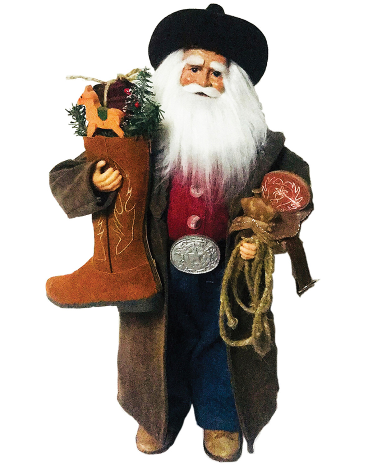 Santa's Workshop 20" Leather Boot Cowboy Santa Claus