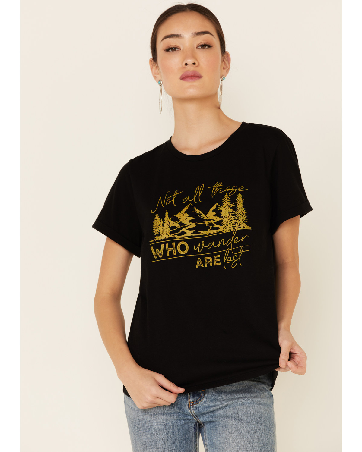 Cut & Paste Women's Not All Those Who Wander Are Lost Graphic Short Sleeve Tee