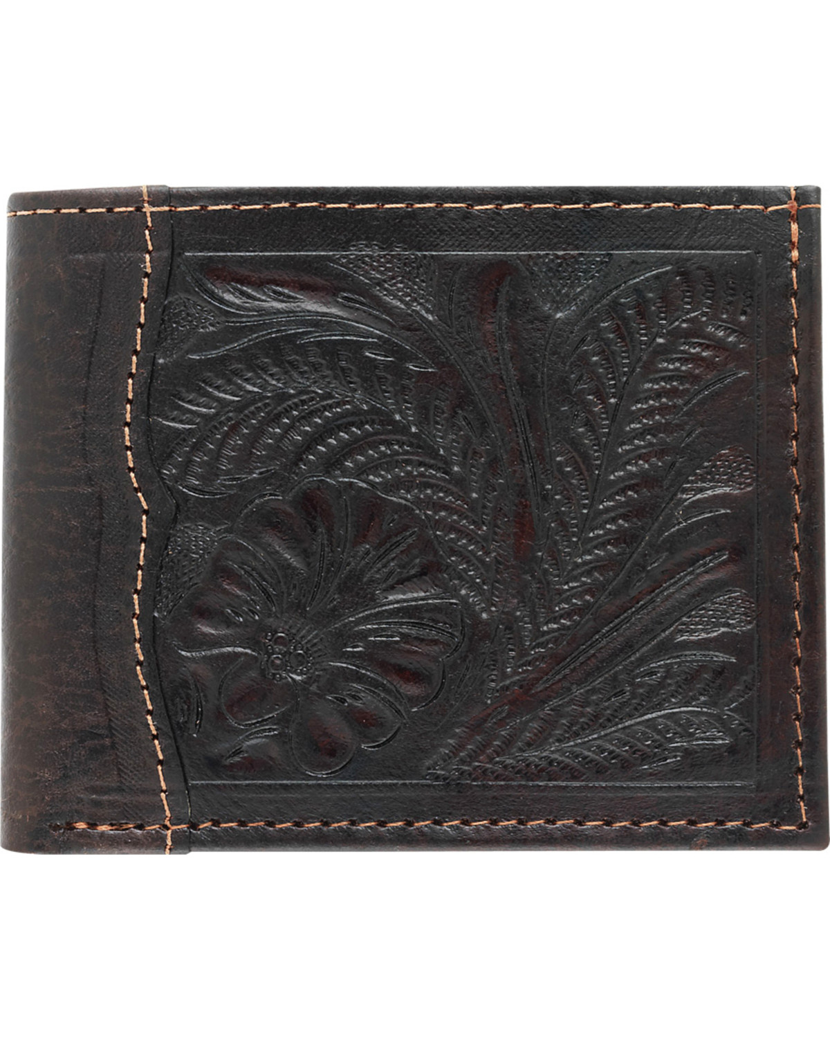 American West Men's Bi-Fold Tooled Wallet