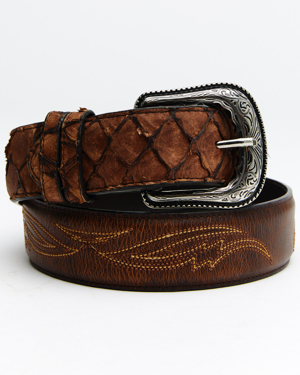 Cody James Men's Pirarucu Embroidered Belt