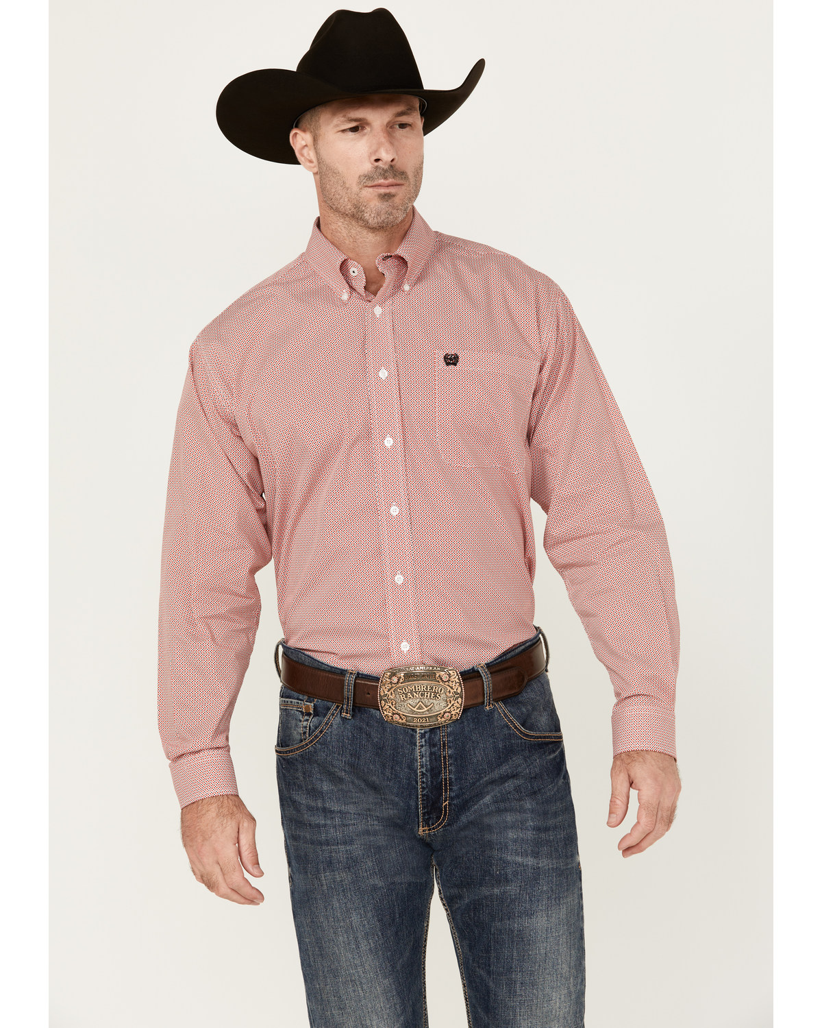 Cinch Men's Geo Print Long Sleeve Button-Down Western Shirt
