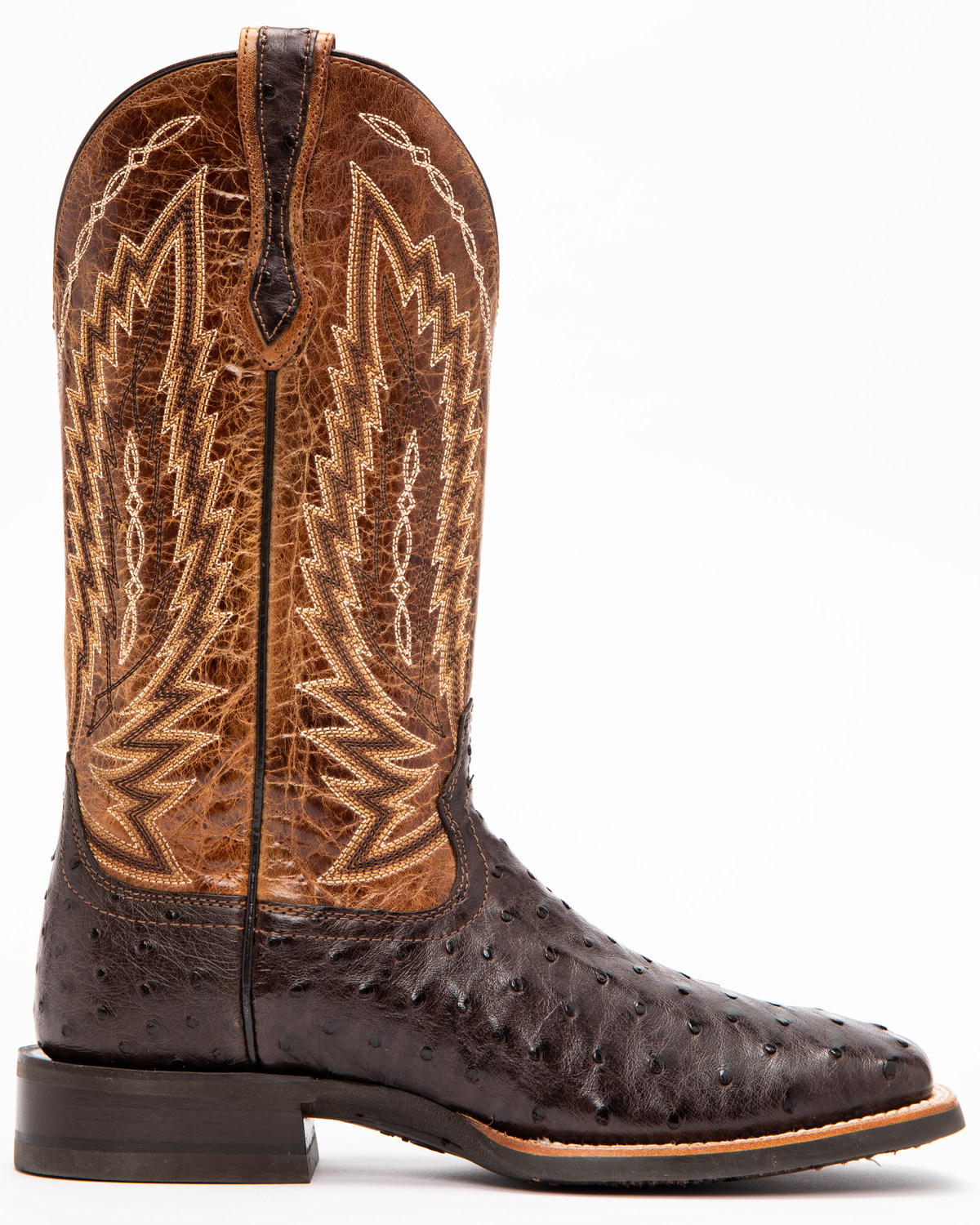 Ariat Men's Brown Platinum Full Quill Ostrich Boots - Square Toe | Boot