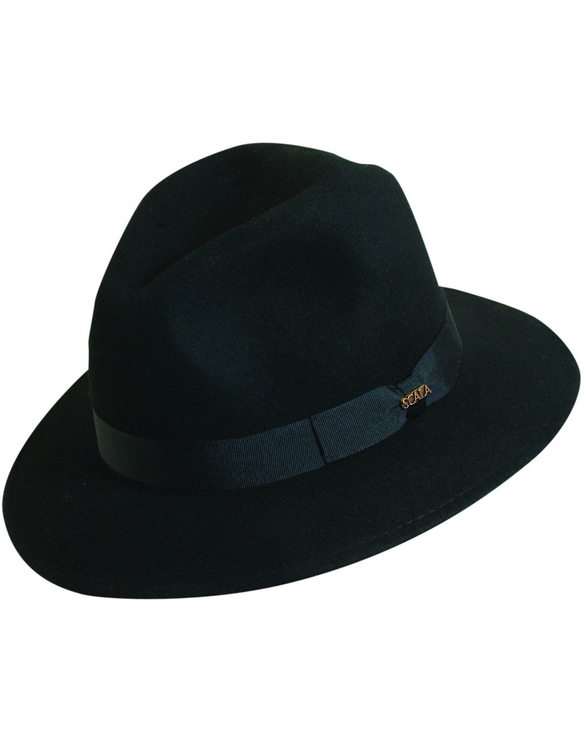 Scala Men's Black Wool Felt Safari Hat 