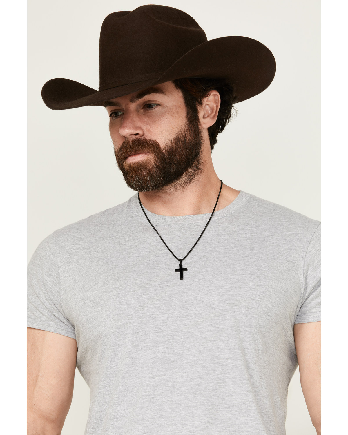 Cody James Men's Matte Black Inlay Cross Necklace