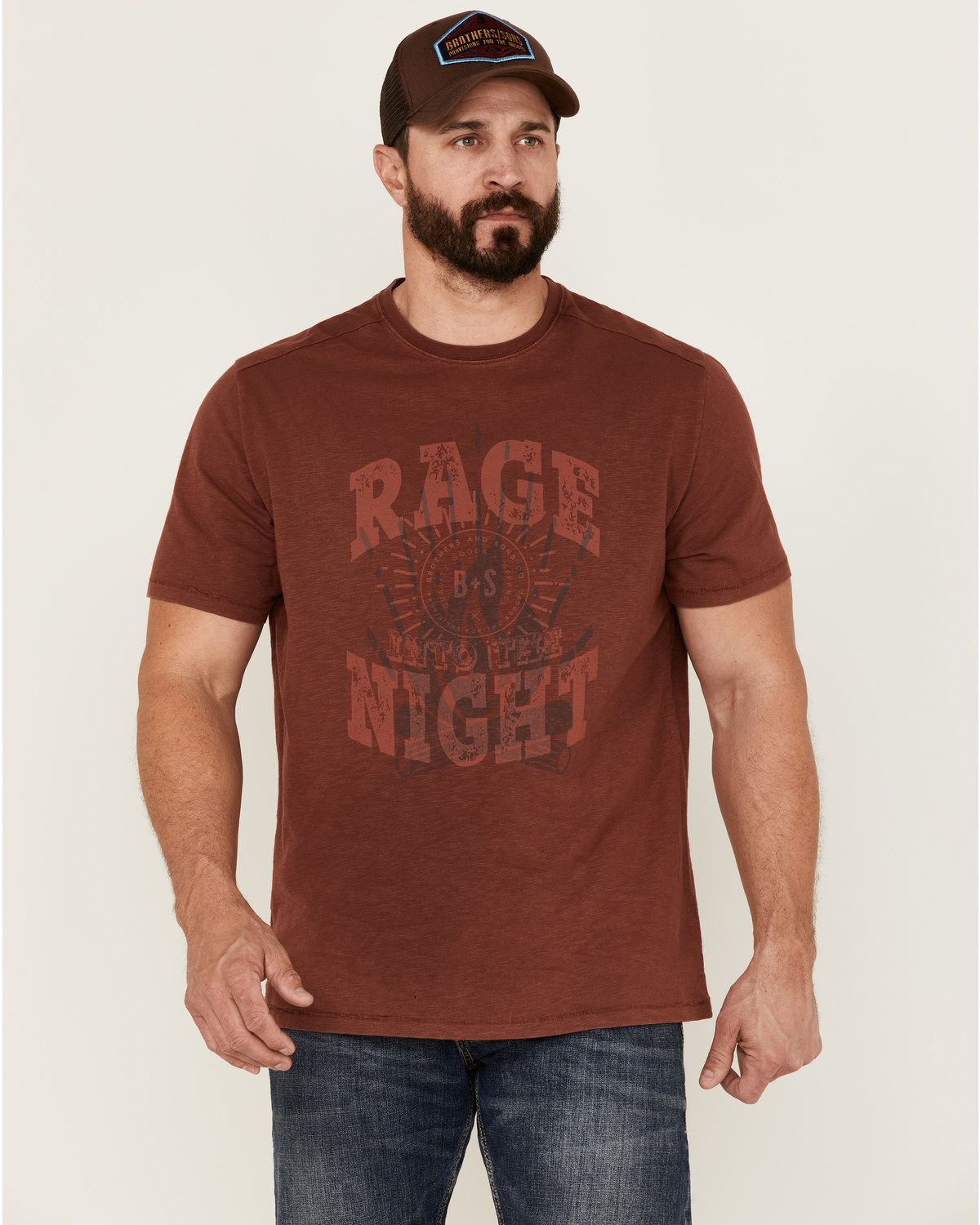 Brothers and Sons Men's Rage Campfire Slub Graphic Short Sleeve T-Shirt