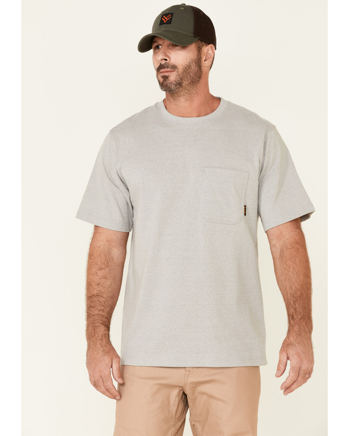 Hawx Men's Solid Light Gray Forge Short Sleeve Work Pocket T-Shirt