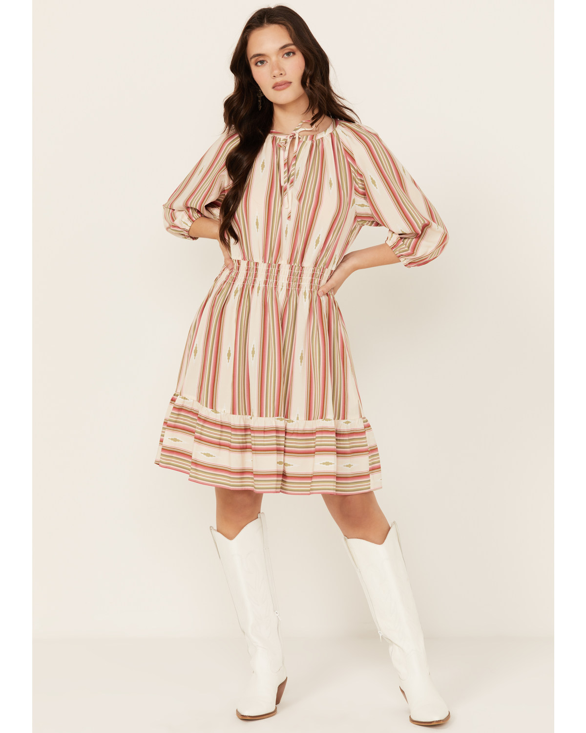 Ariat Women's Lovell Striped Print Long Sleeve Mini Dress