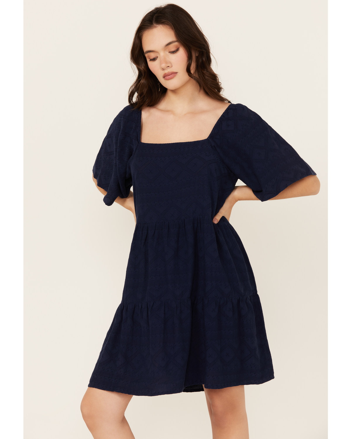 Wrangler Women's Solid Short Sleeve Mini Dress