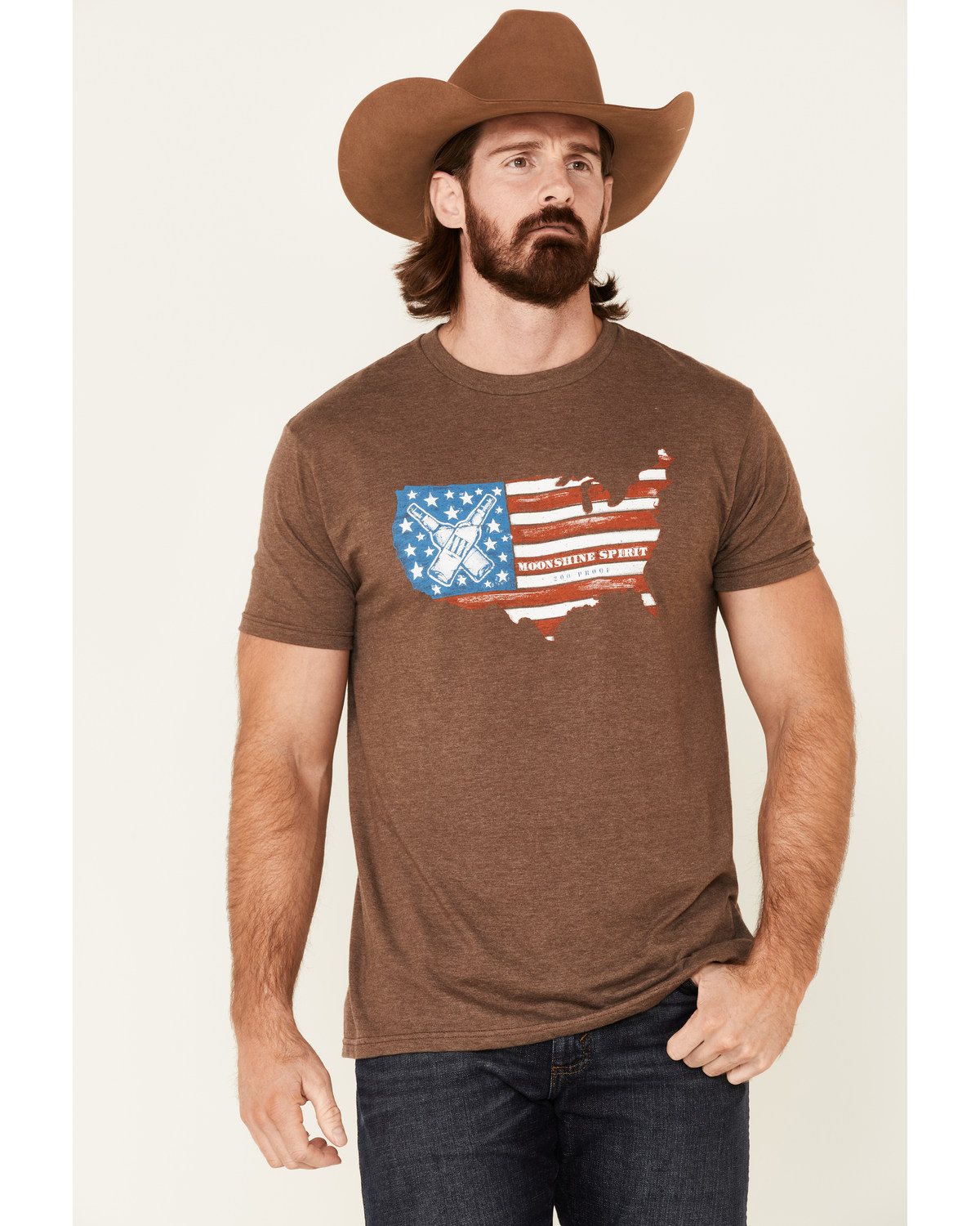 Moonshine Spirit Men's 120 Proof USA Graphic Short Sleeve T-Shirt