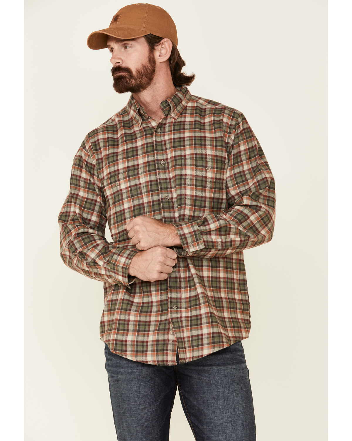 Khaki flannel shirt