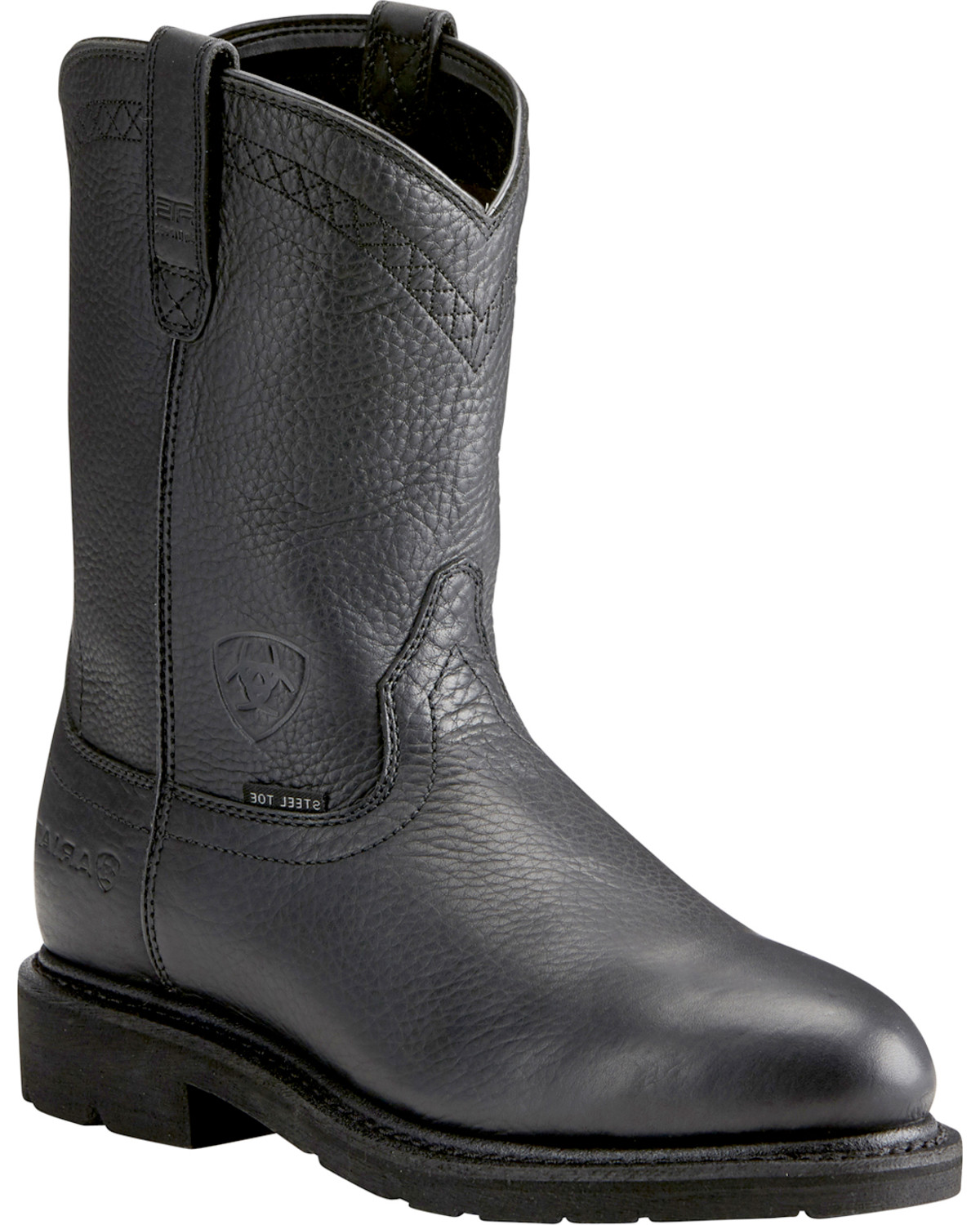 mens black construction boots