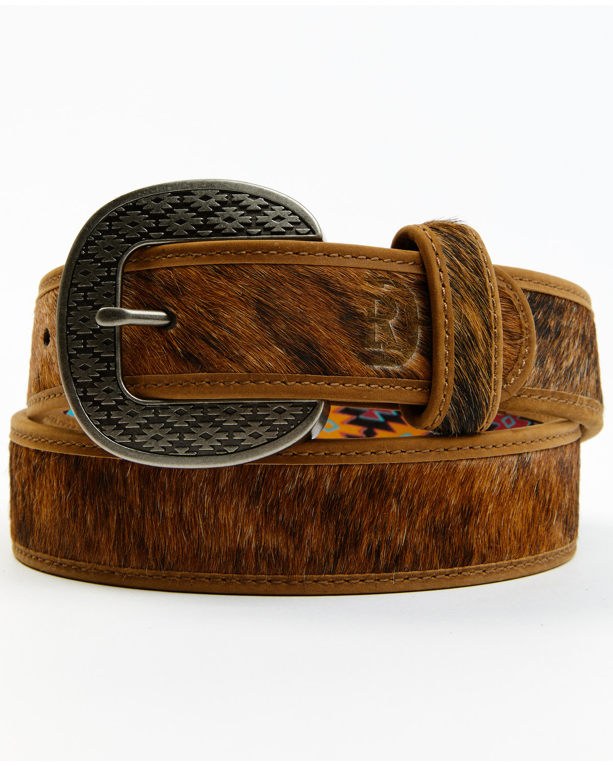 Red Dirt Hat Co. Men's Natural Brindle Cowhide Leather Belt