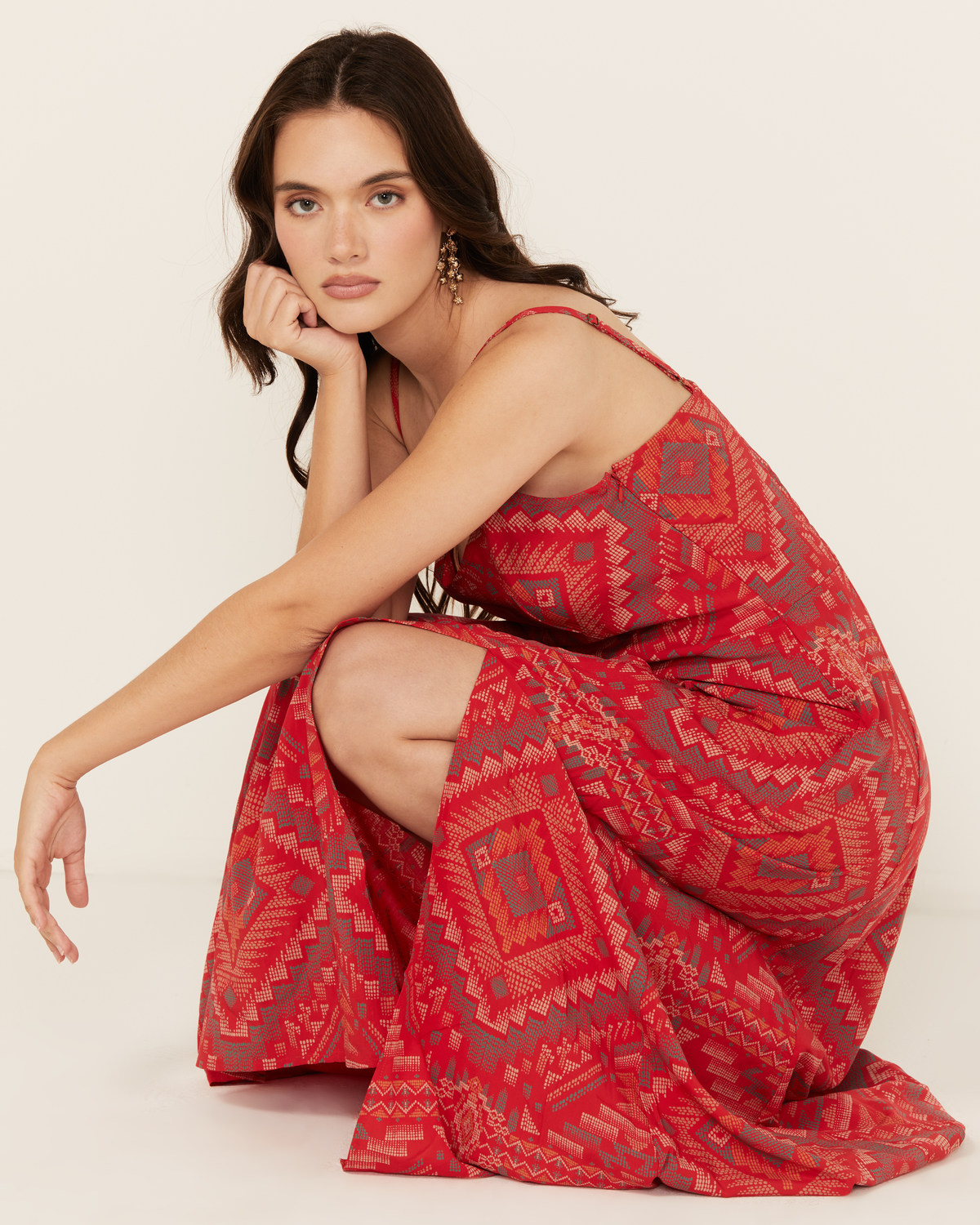 Wrangler Women's Southwestern Geo Print Sleeveless Maxi Dress