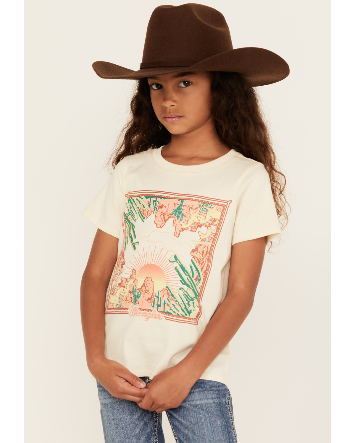 Wrangler Girls' Logo Desert Short Sleeve Graphic Tee