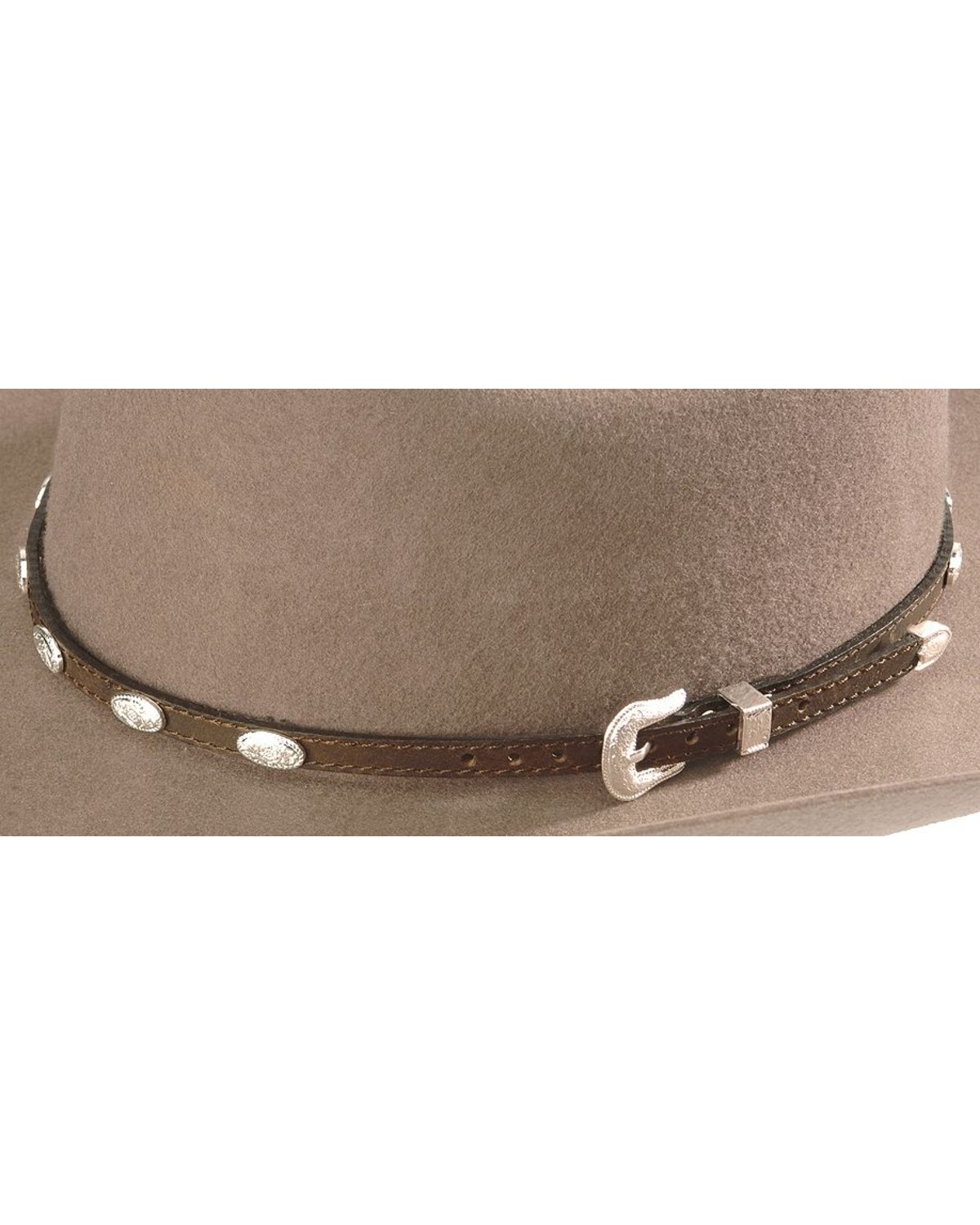 Concho Embellished Leather Hat Band