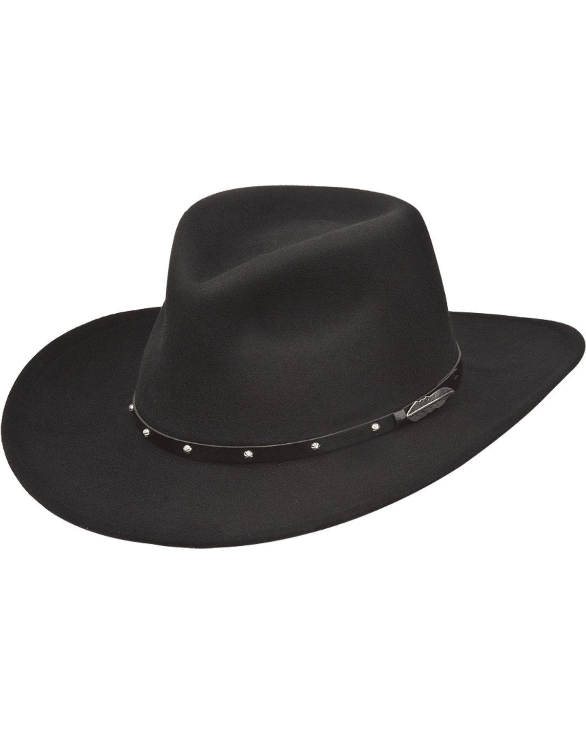 Black Creek Men's Feather Concho Felt Western Fashion Hat