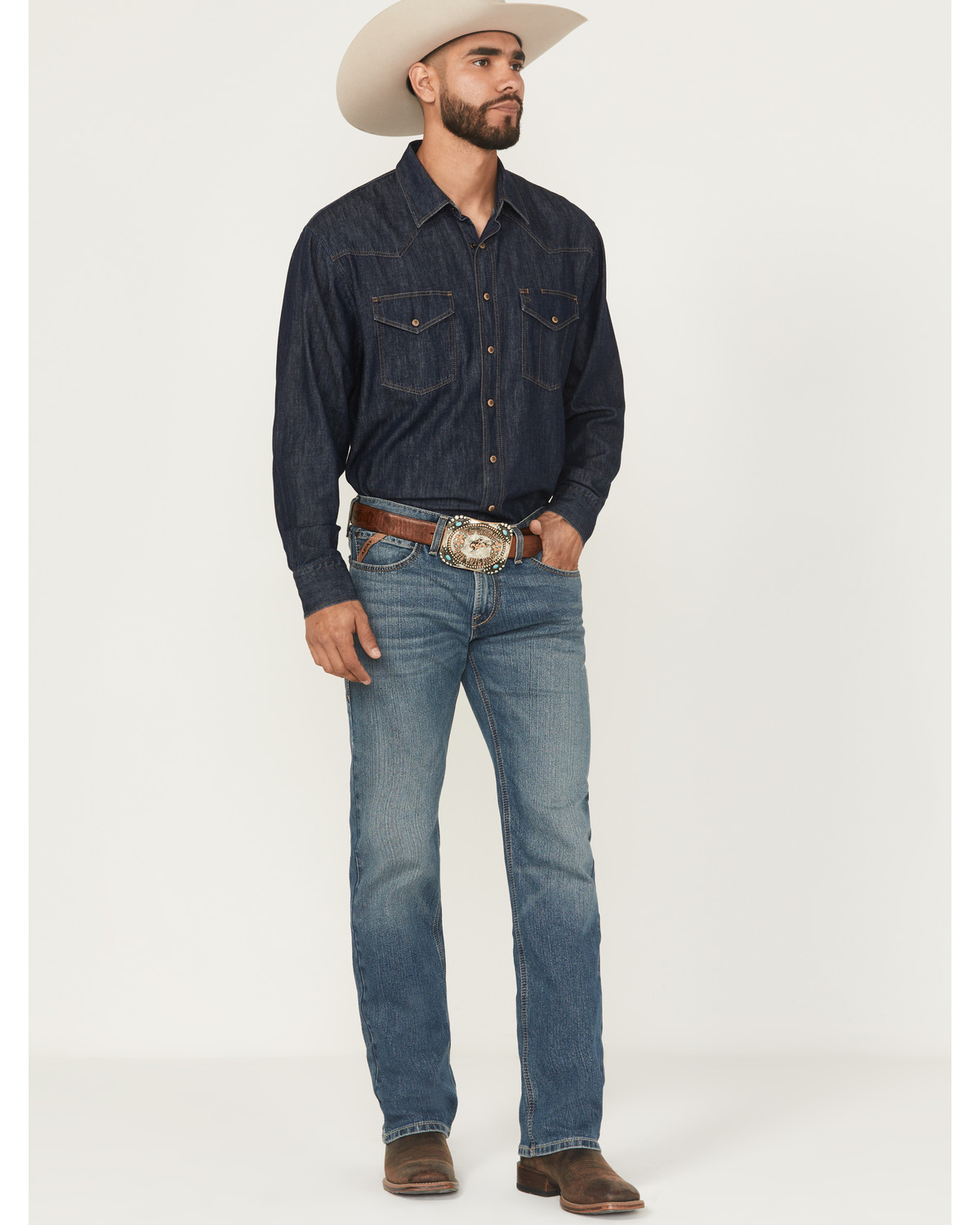 Ariat Men's M7 Medium Wash Slim Straight Stretch Denim Jeans