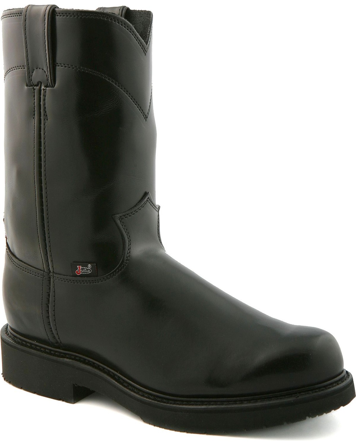 black pull on duty boots