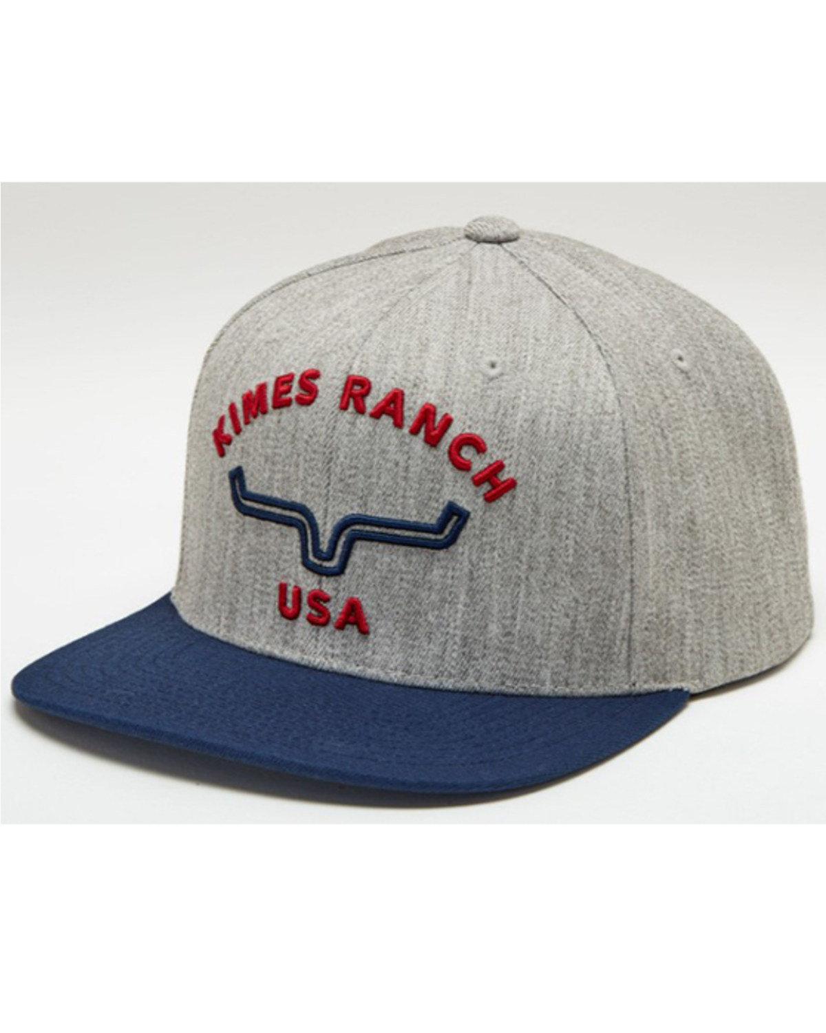 Kimes Ranch Men's Heather Gray Arched 3D Logo Mesh-Back Trucker Cap