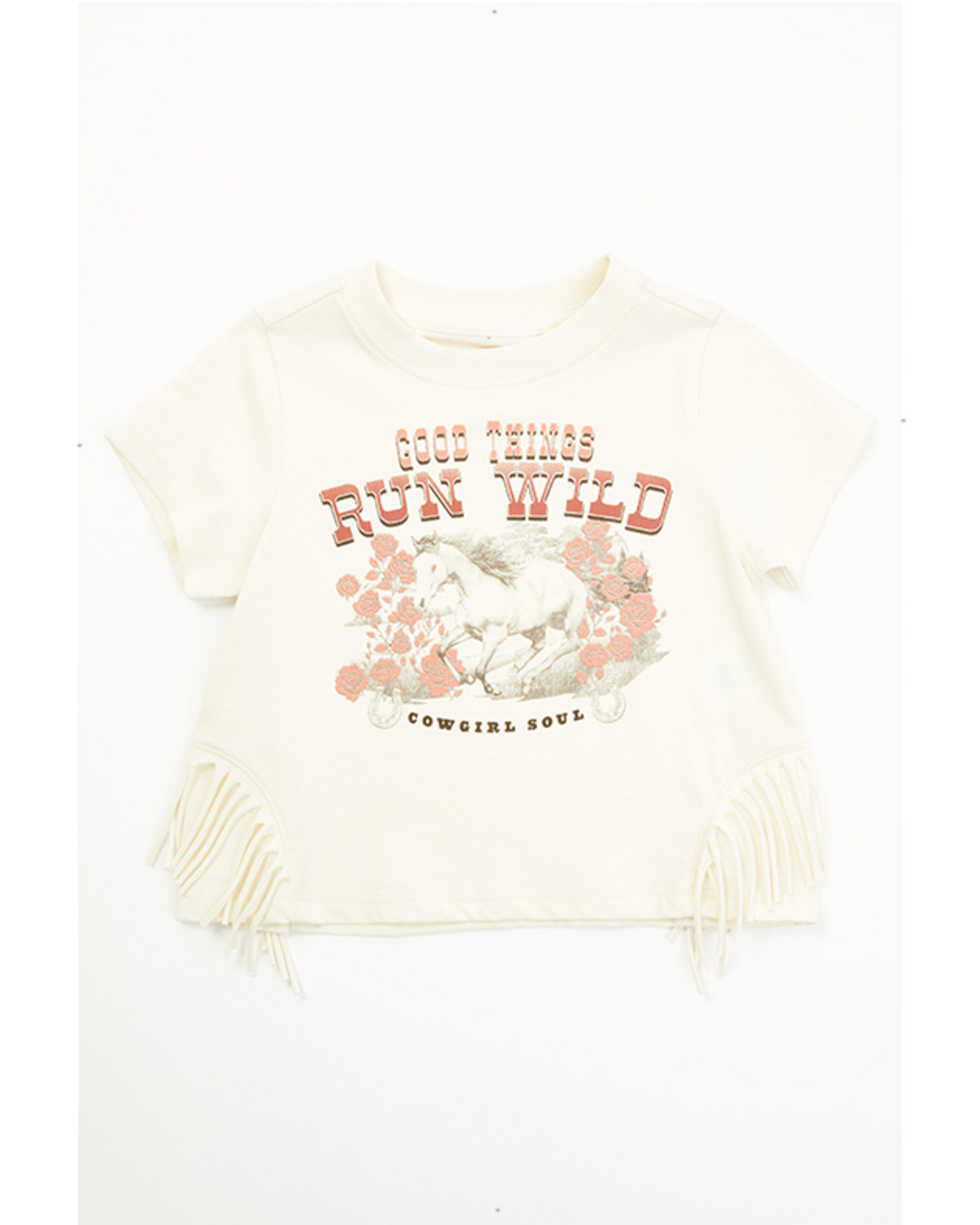 Shyanne Toddler Girls' Good Times Run Wild Short Sleeve Fringe Graphic Tee