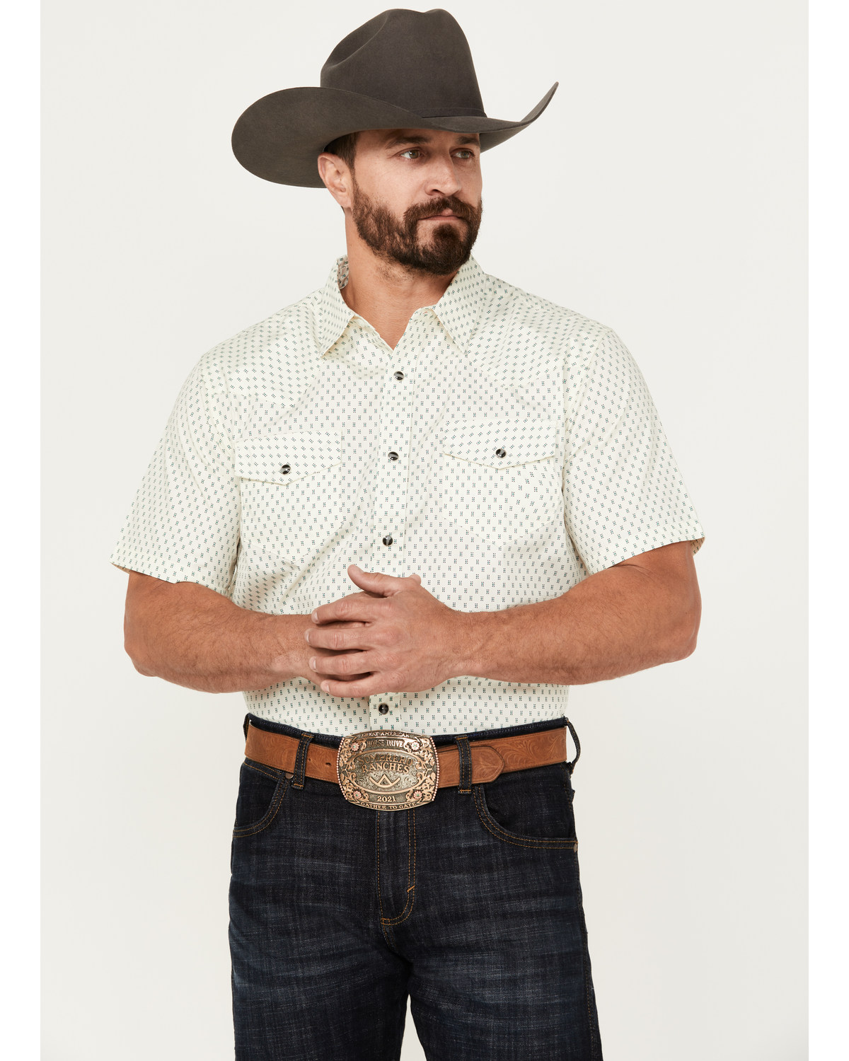 Gibson Trading Co Men's Holden Geo Print Short Sleeve Snap Western Shirt