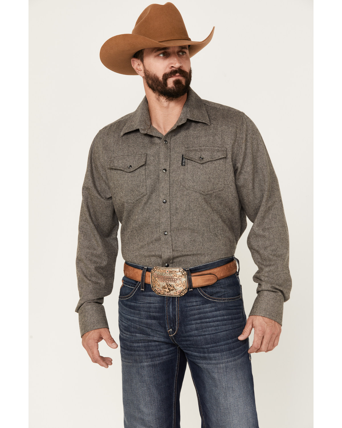 Outback Trading Co Men's Declan Heathered Long Sleeve Snap Shirt