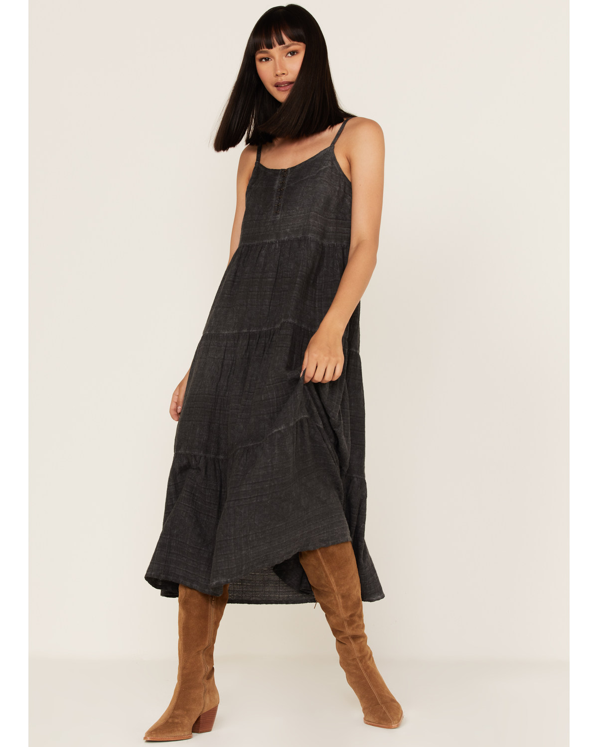 Cleo + Wolf Women's Tiered Relaxed Fit Midi Dress