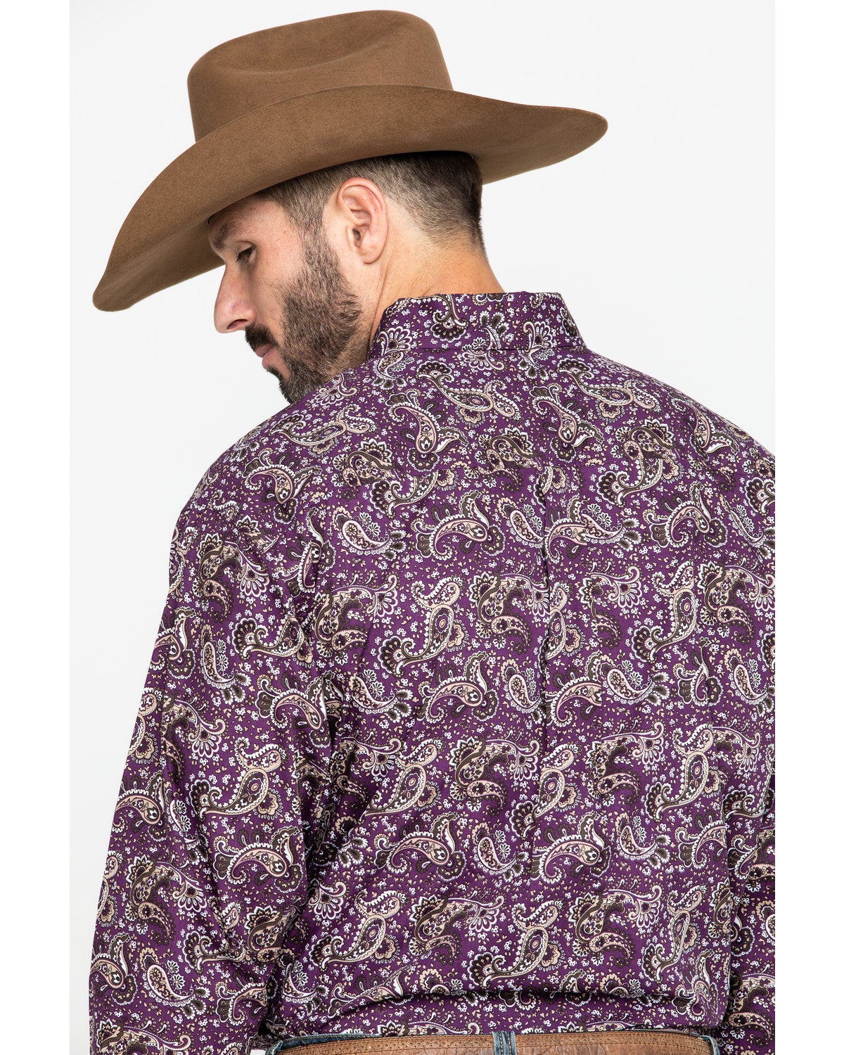purple paisley cinch shirt