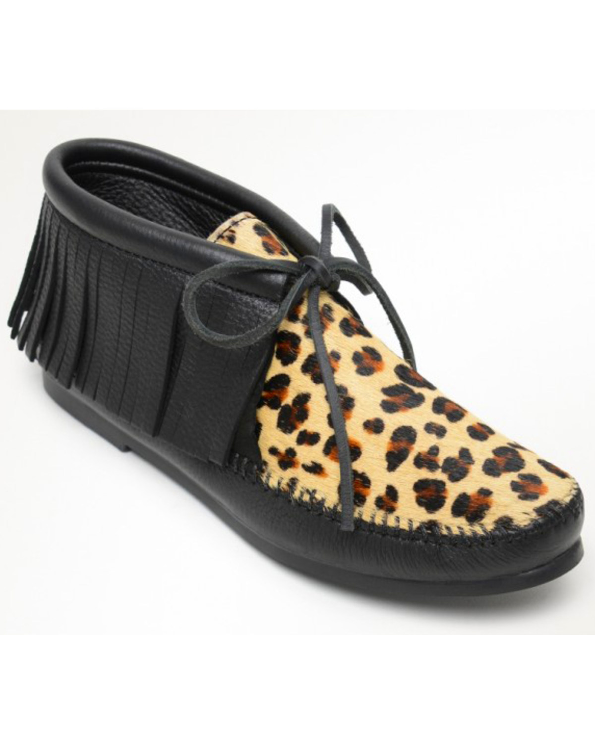 leopard moccasins with fringe