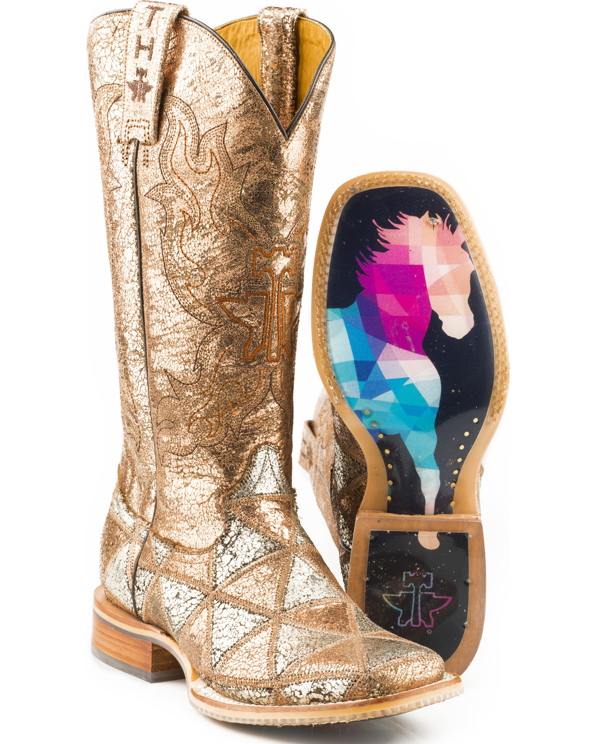 Tin Haul Women's Mish & Mash Geometric Steed Cowgirl Boots - Square Toe ...