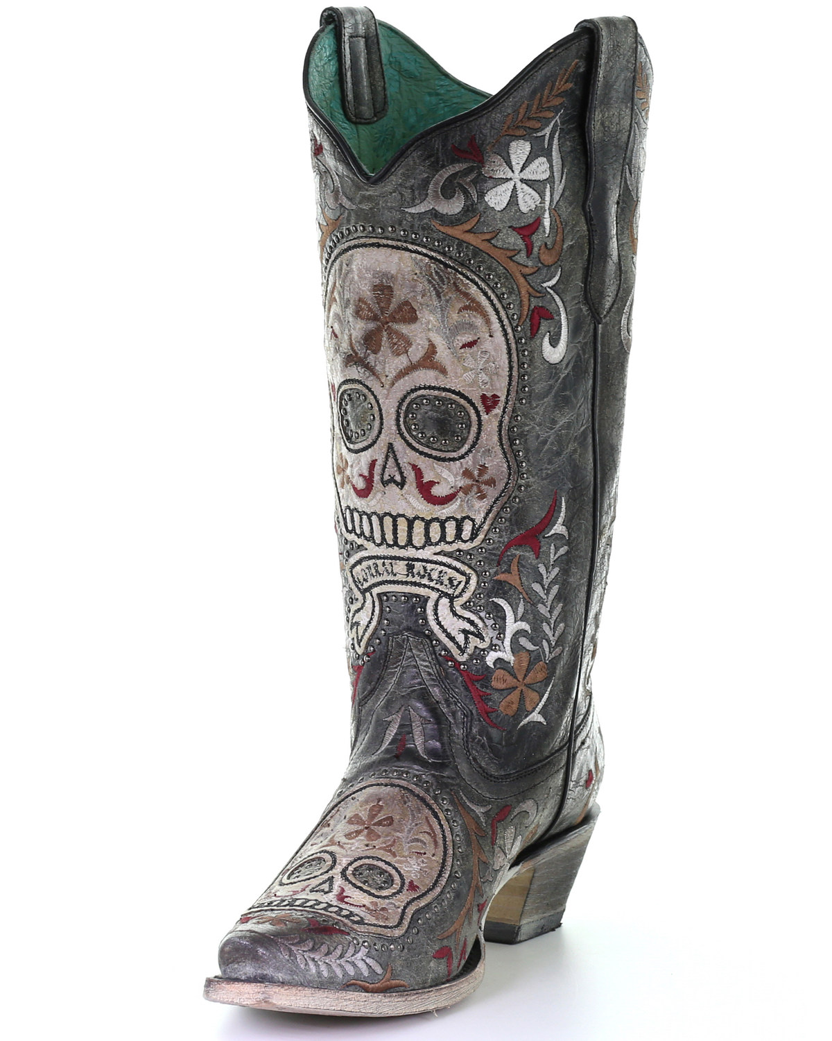 Skull charher cowboy boots womens