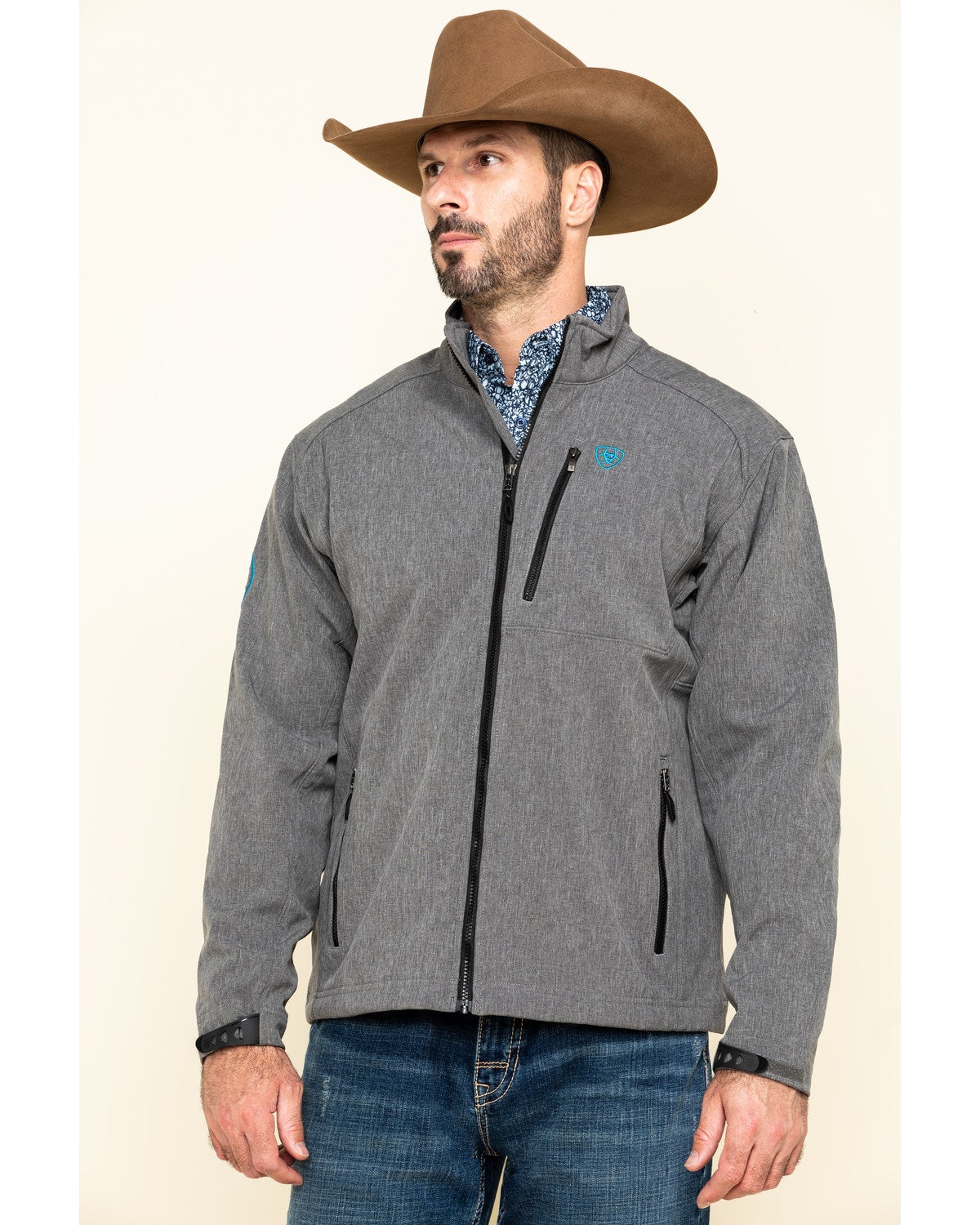 ariat men's logo softshell jacket