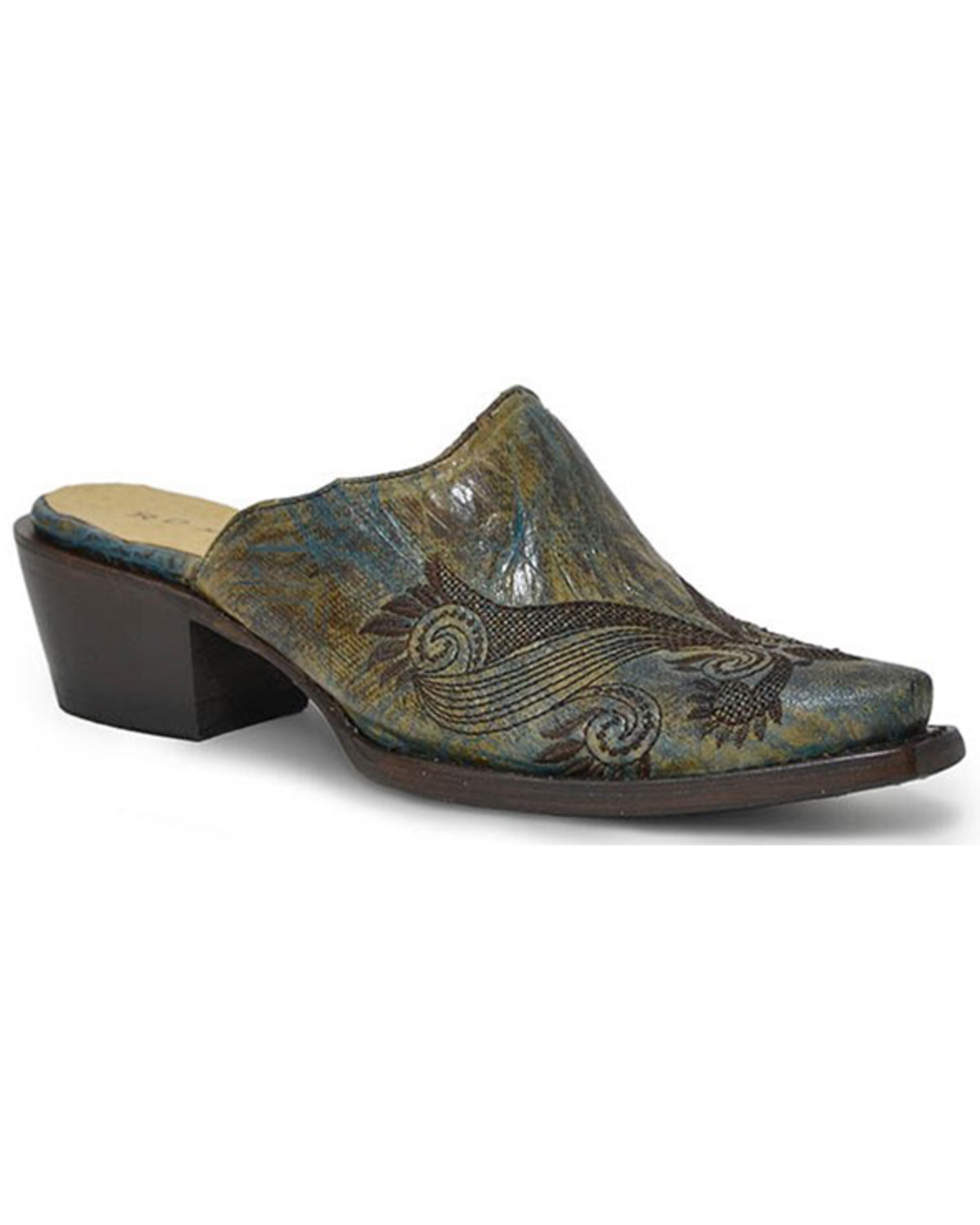 Roper Women's Mary Rustic Free Flow Embroidered Mules - Snip Toe