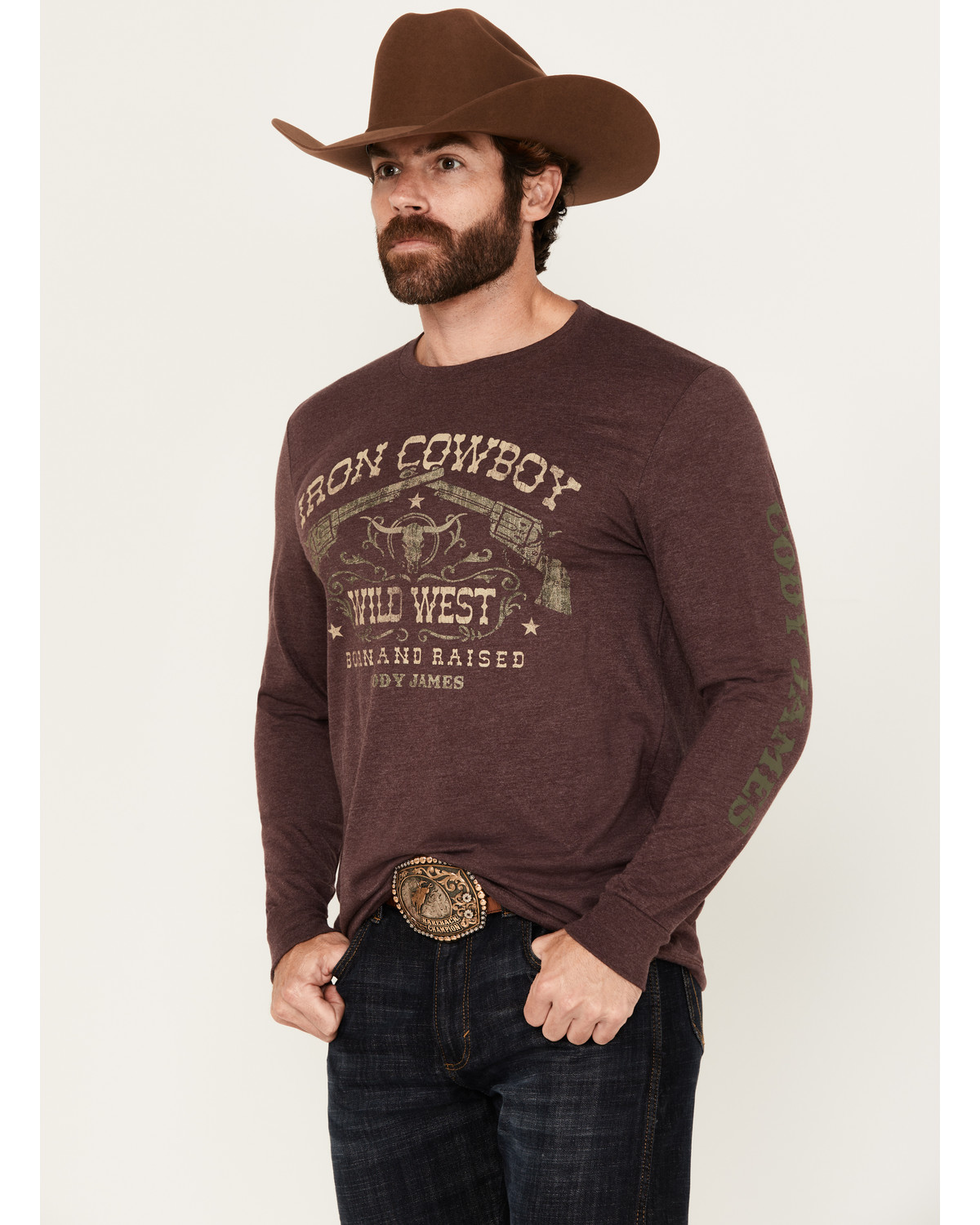 Cody James Men's Iron Pistols Long Sleeve Graphic T-Shirt