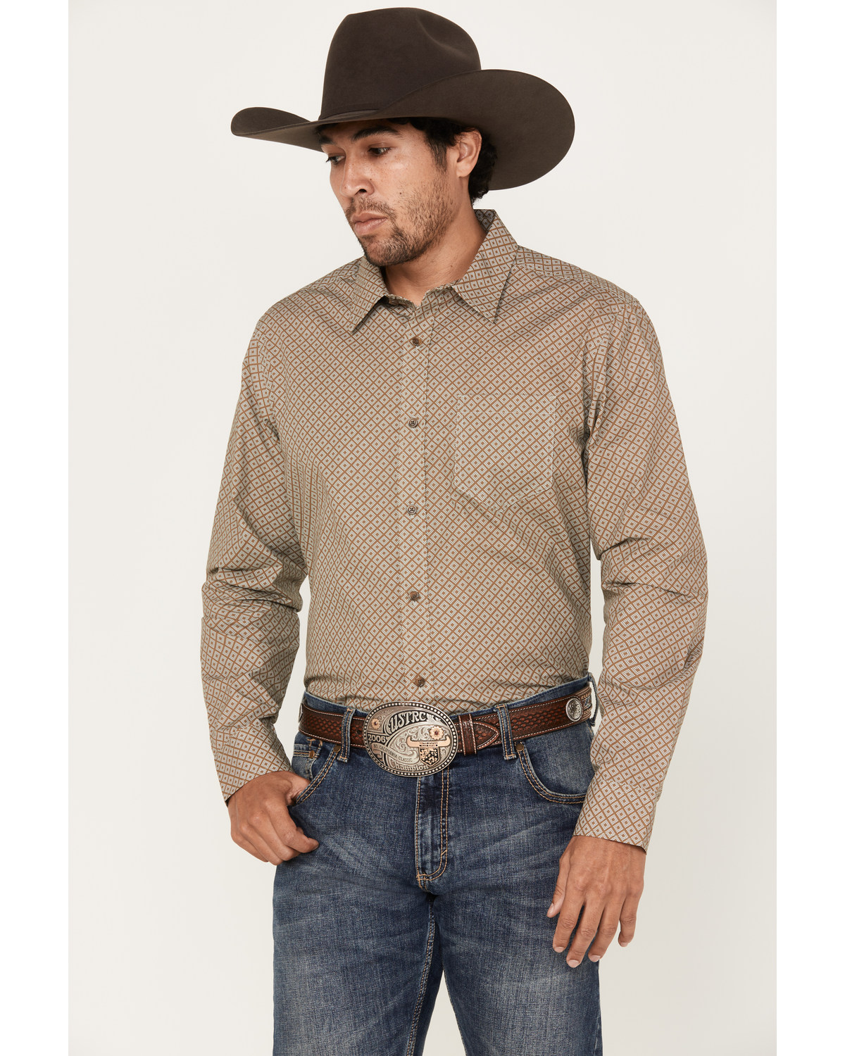 Gibson Men's Monitor Print Long Sleeve Button-Down Western Shirt