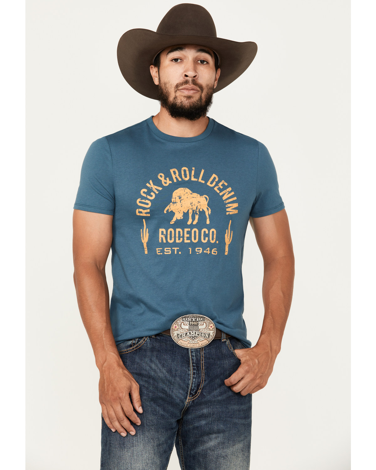 Rock & Roll Denim Men's Bull Logo Short Sleeve Graphic T-Shirt