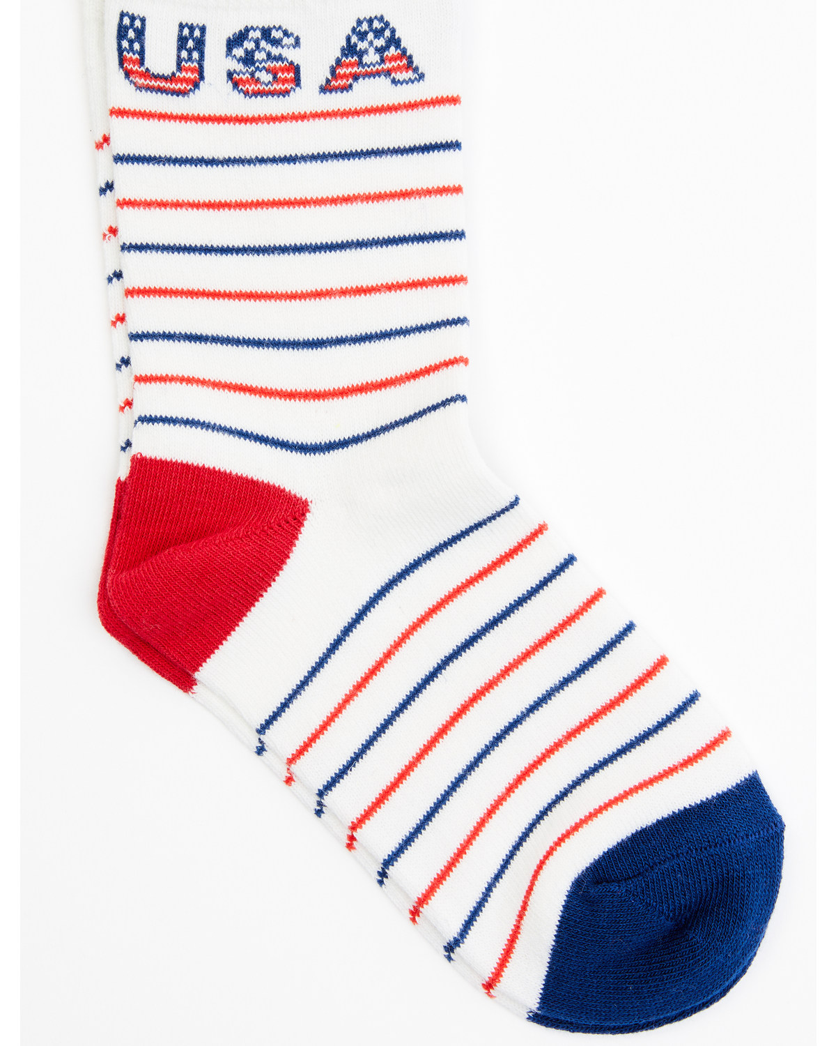 RANK 45® Girls' Striped USA Crew Socks