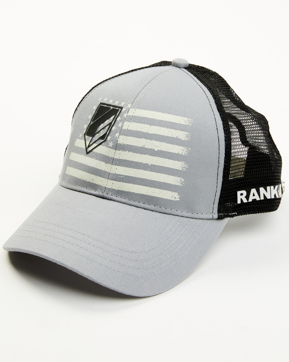 RANK 45® Men's Rubber Logo Flag Patch Mesh-Back Ball Cap