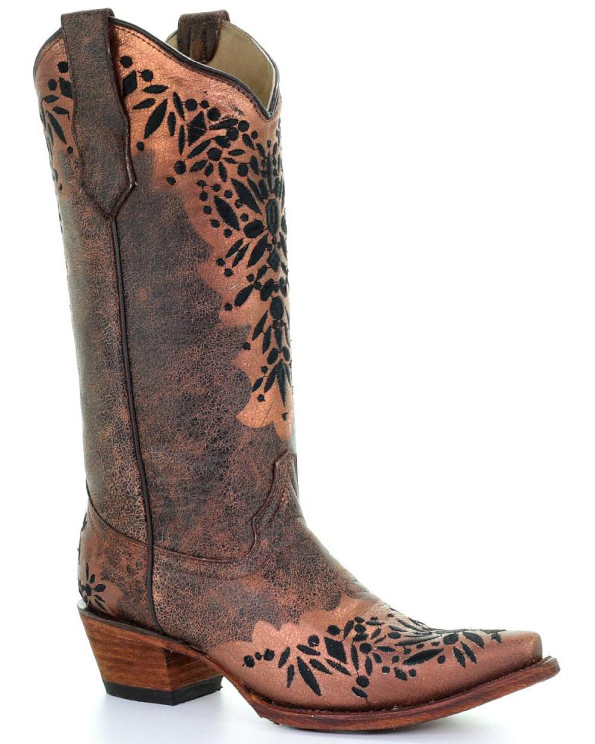Black embroidered cowboy boots clearance