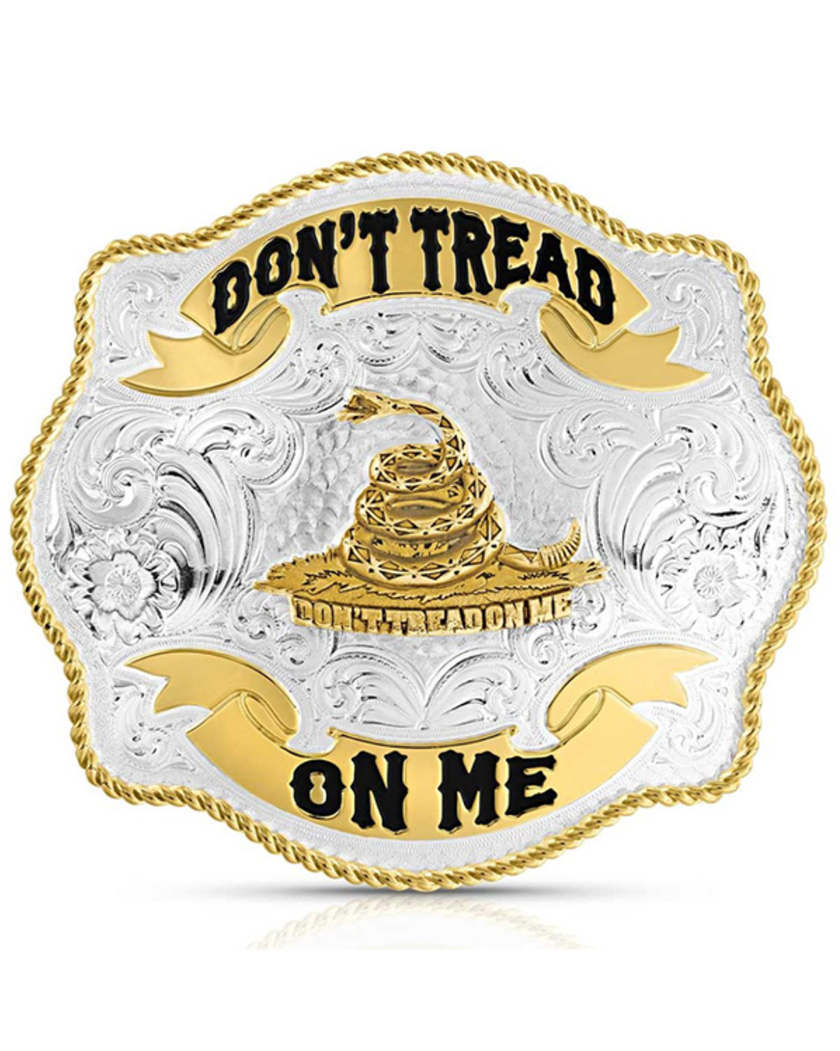 Montana Silversmiths Two-Tone Don't Tread On Me Scalloped Buckle