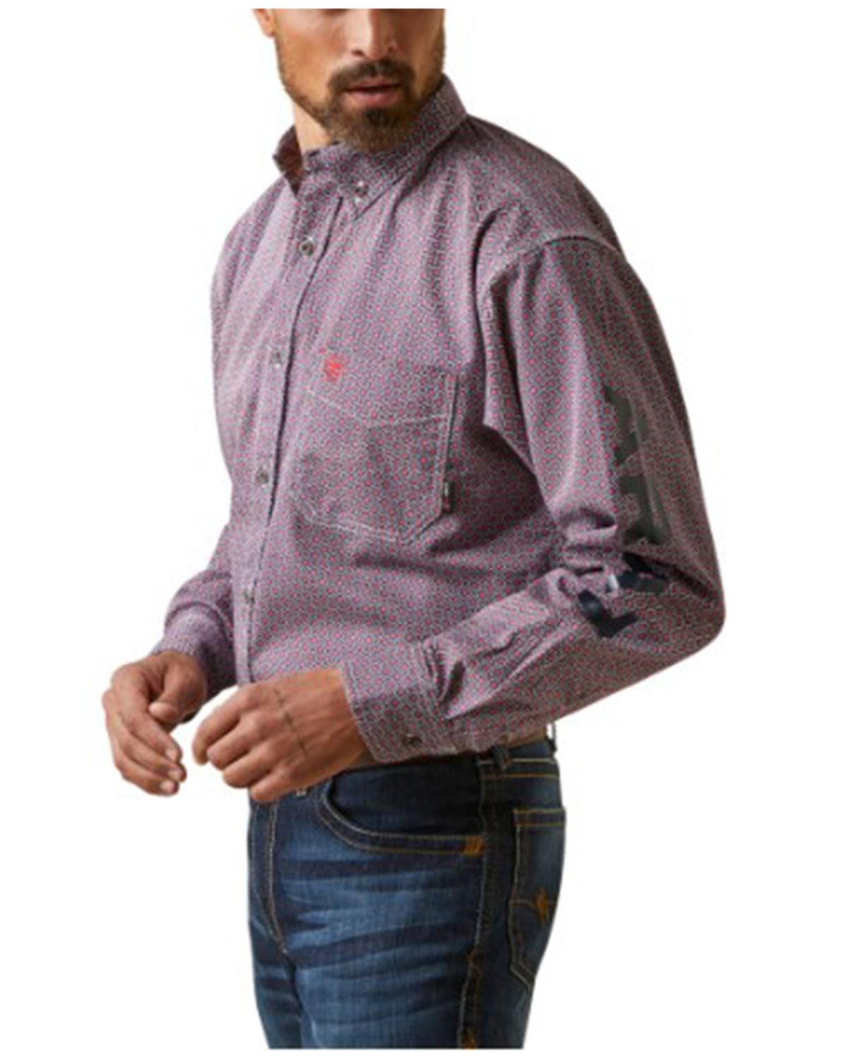 Ariat Men's FR Ranger Logo Long Sleeve Button-Down Work Shirt