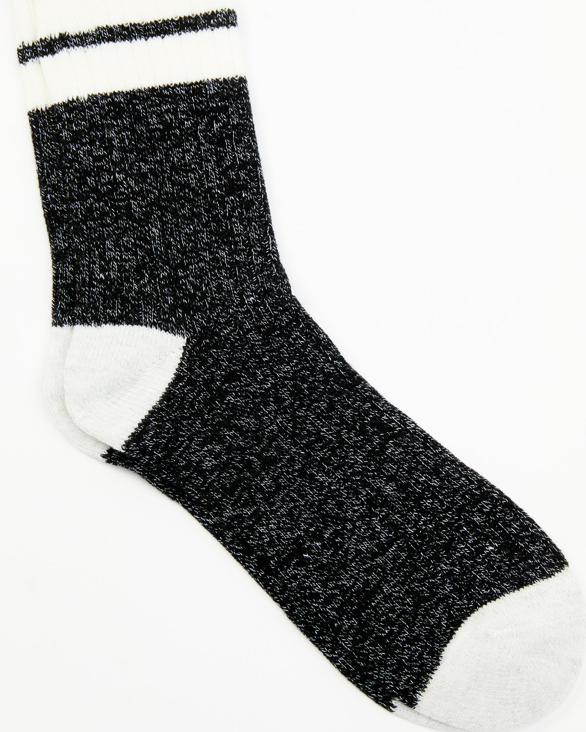 Brother's and Sons Men's Charcoal Rugby Stripe Crew Socks
