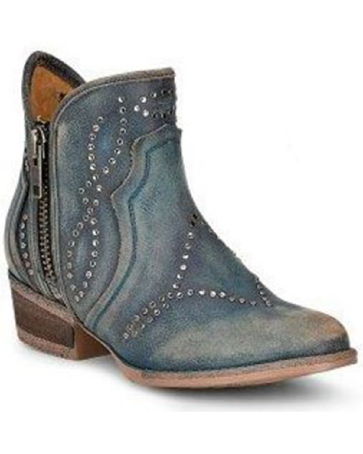 Corral Women's Distressed Studded Booties - Round Toe