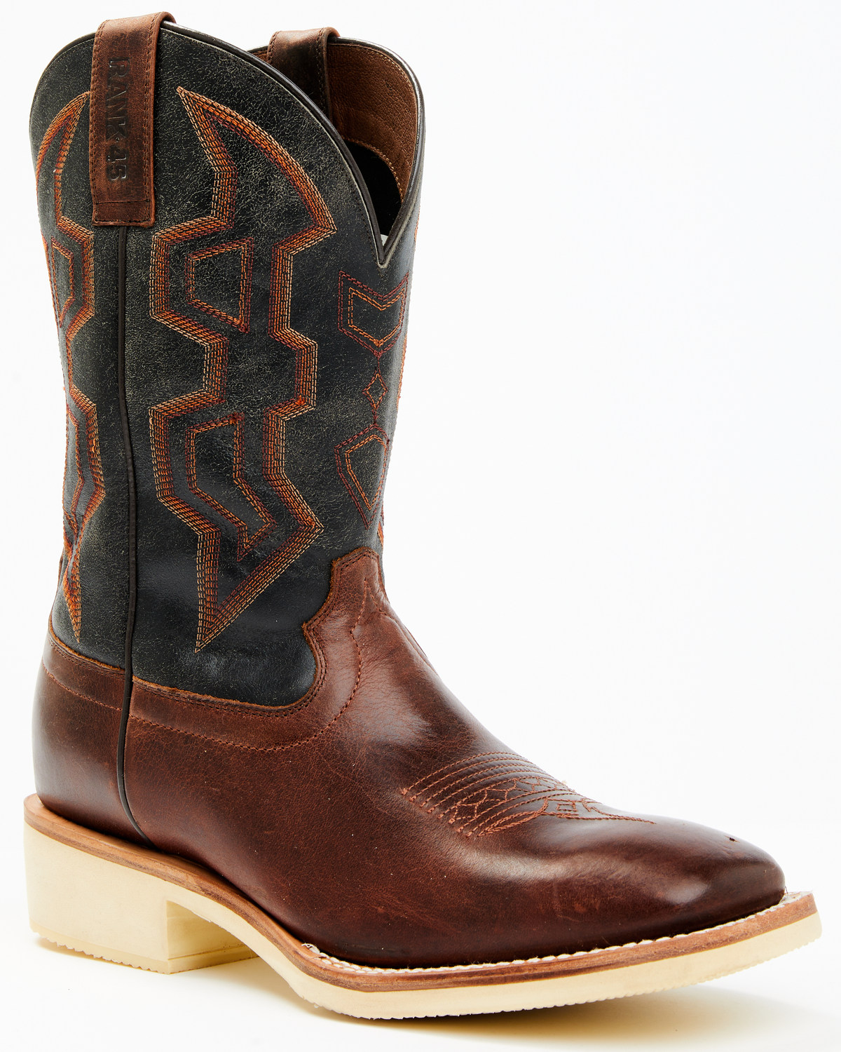 RANK 45® Men's Bullet Saddle Western Performance Boots - Broad Square Toe