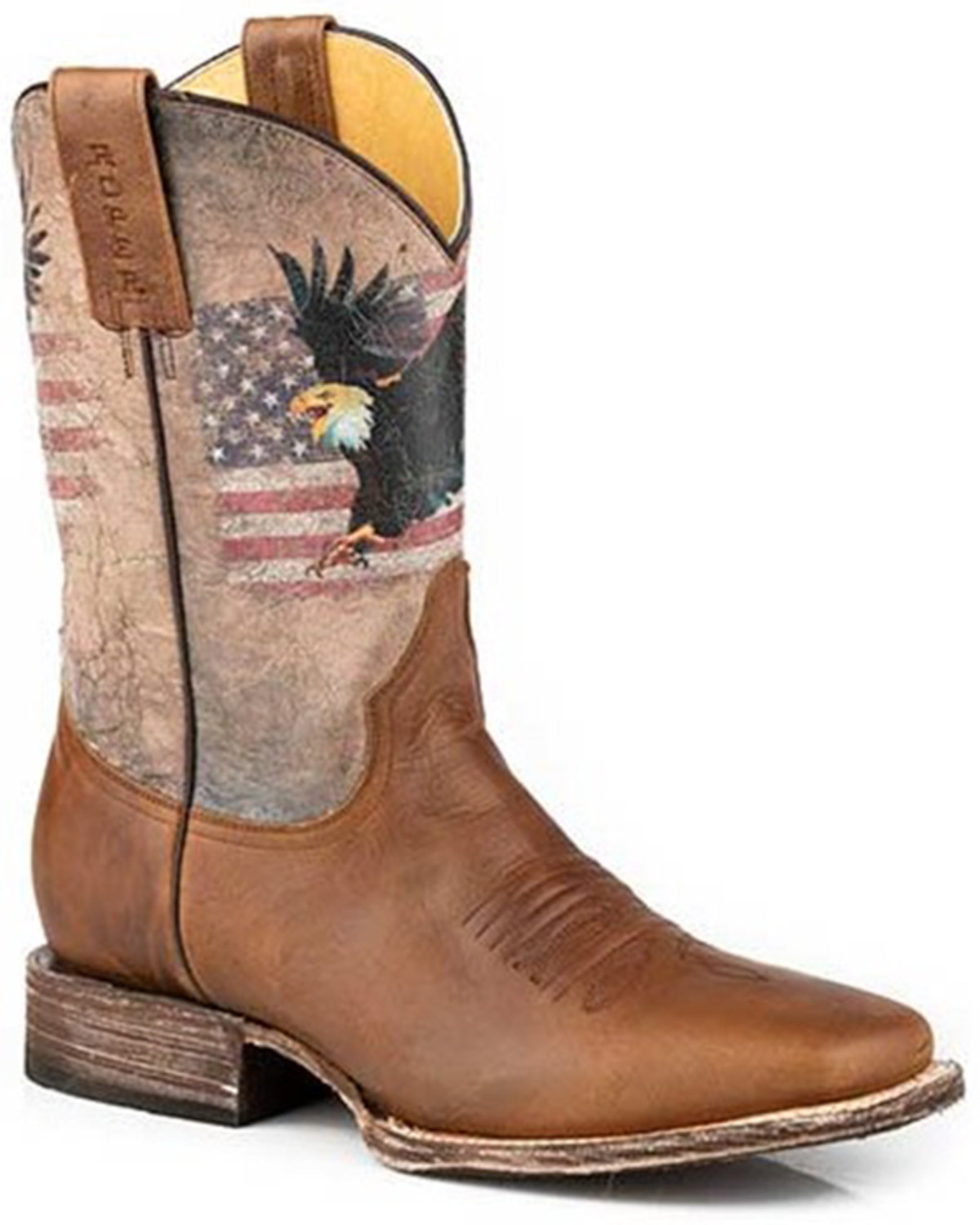 Roper Men's American Eagle Western Boots - Broad Square Toe
