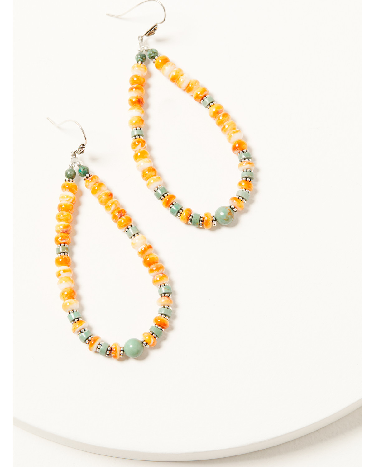 Paige Wallace Women's Spiny Oyster Long Loop Earrings