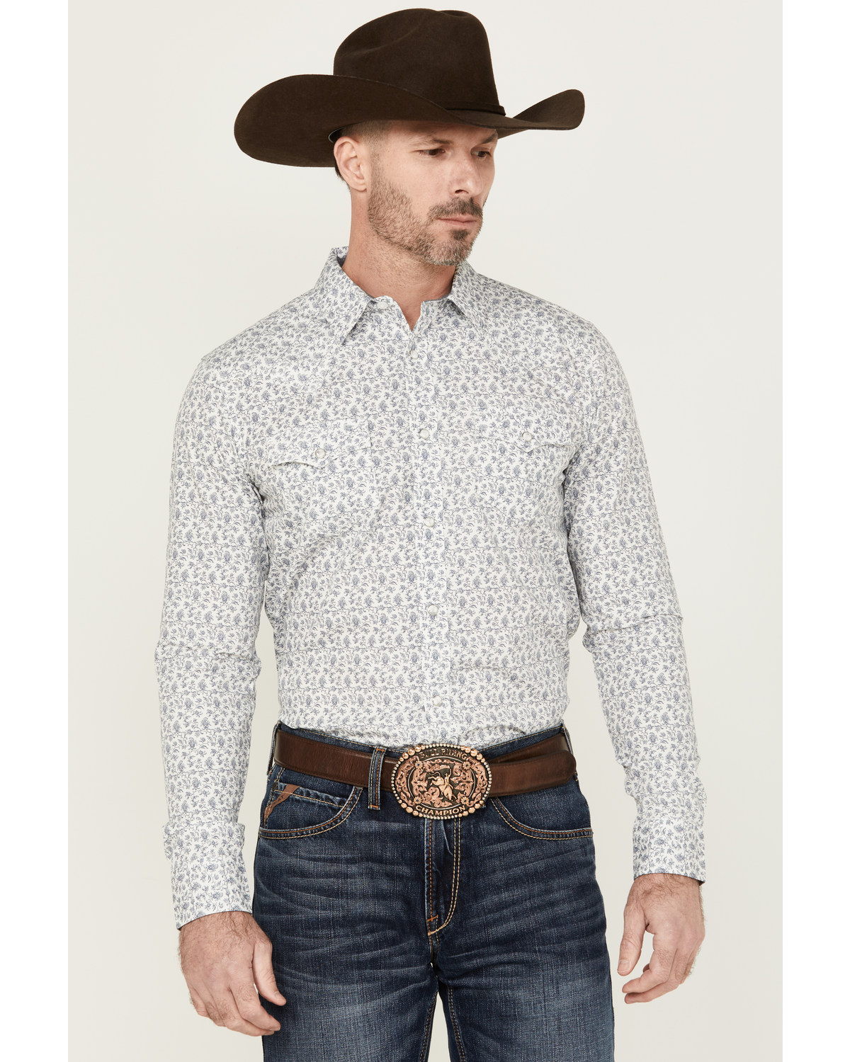 Cody James Men's Dandy Floral Print Long Sleeve Snap Western Shirt