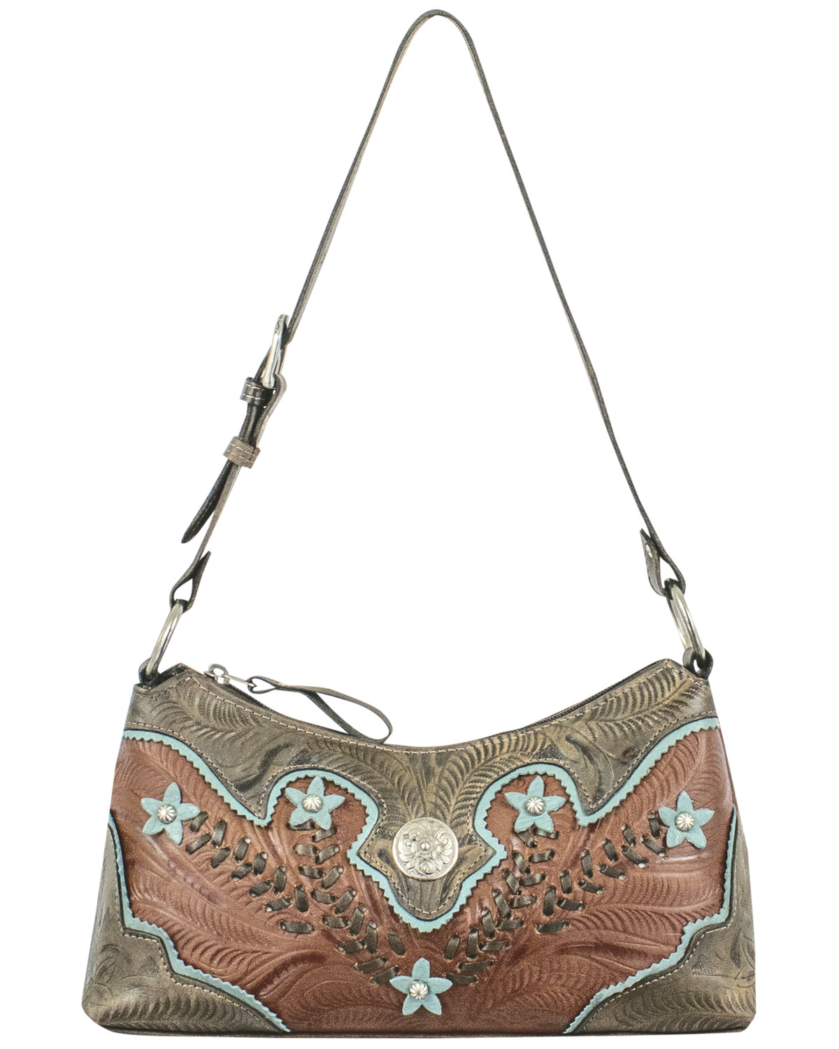 American West Desert Wildflower Zip Top Shoulder Bag