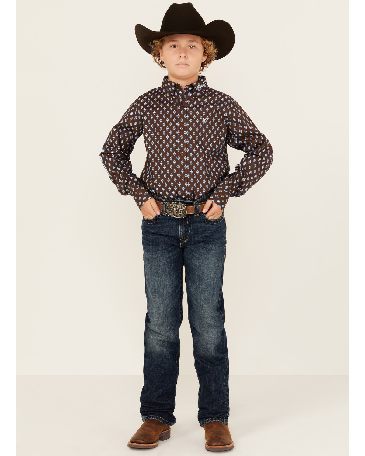 Ariat Boys' B5 Dark Wash Slim Straight Denim Jeans